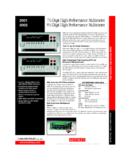 Keithley 361-2,0  Keithley 2001M CDROM Digital Multimeters - Data Acquisition - Switch Systems Product Information CD_Content pdfs data_sheets 361-2,0.pdf