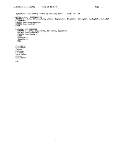xerox SymbolCompressor.config Sep78  xerox mesa 4.0_1978 listing Mesa_4_Binder SymbolCompressor.config_Sep78.pdf
