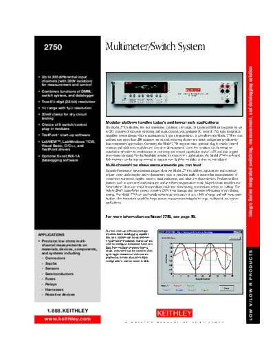Keithley 9498-1,0  Keithley 2001M CDROM Digital Multimeters - Data Acquisition - Switch Systems Product Information CD_Content pdfs data_sheets 9498-1,0.pdf