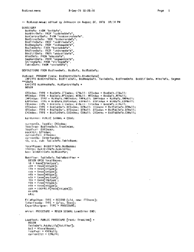 xerox BcdLoad.mesa Sep78  xerox mesa 4.0_1978 listing Mesa_4_Binder BcdLoad.mesa_Sep78.pdf