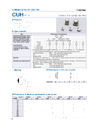 2004 Partsnic [smd] CUH Series  . Electronic Components Datasheets Passive components capacitors Daewoo-Parstnic 2004 Partsnic [smd] CUH Series.pdf