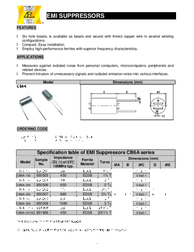 Coils and other documents CB6A  . Electronic Components Datasheets Passive components capacitors CEC - PCE-TU# Coils and other documents CB6A.pdf