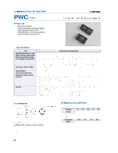 2004 Partsnic [screw-terminal] PWC Series  . Electronic Components Datasheets Passive components capacitors Daewoo-Parstnic 2004 Partsnic [screw-terminal] PWC Series.pdf