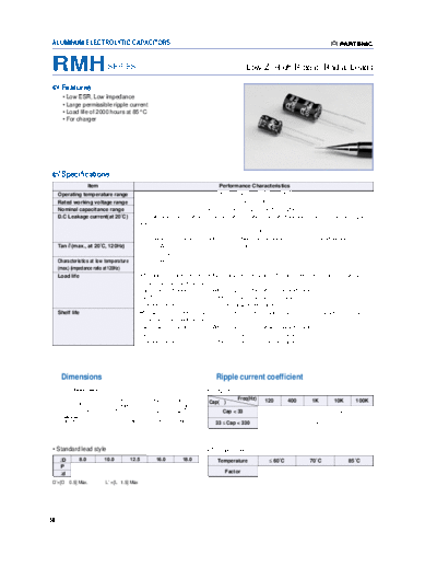 2004 Partsnic [radial thru-hole ] RMH Series  . Electronic Components Datasheets Passive components capacitors Daewoo-Parstnic 2004 Partsnic [radial thru-hole ] RMH Series.pdf