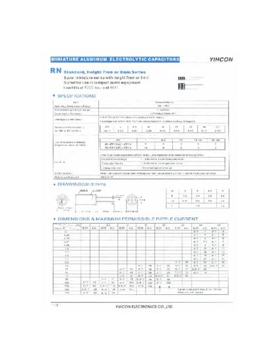 Yihcon 2001 [from Goodexcel] Yihcon [radial] RN Series  . Electronic Components Datasheets Passive components capacitors Yihcon Yihcon 2001 [from Goodexcel] Yihcon [radial] RN Series.pdf