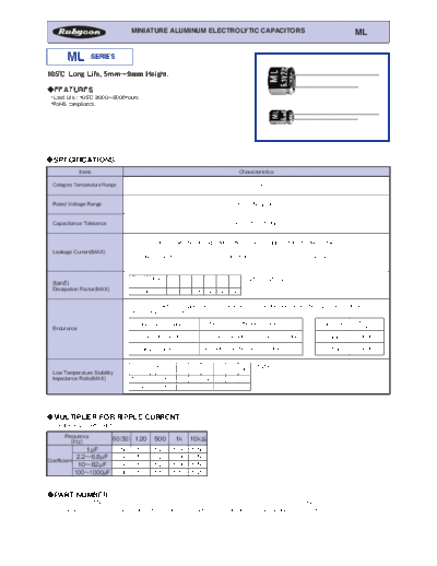 Rubycon e ML  . Electronic Components Datasheets Passive components capacitors Datasheets Rubycon e_ML.pdf