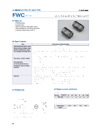 2004 Partsnic [snap-in] FWC Series  . Electronic Components Datasheets Passive components capacitors Daewoo-Parstnic 2004 Partsnic [snap-in] FWC Series.pdf