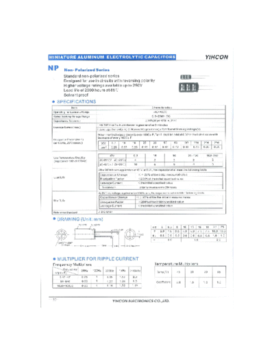 Yihcon 2001 [from Goodexcel] Yihcon [non-polar] NP Series  . Electronic Components Datasheets Passive components capacitors Yihcon Yihcon 2001 [from Goodexcel] Yihcon [non-polar] NP Series.pdf