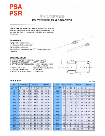 pdf psa psr  . Electronic Components Datasheets Passive components capacitors Tocon pdf psa_psr.pdf