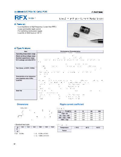 2004 Partsnic [radial thru-hole ] RFX Series  . Electronic Components Datasheets Passive components capacitors Daewoo-Parstnic 2004 Partsnic [radial thru-hole ] RFX Series.pdf