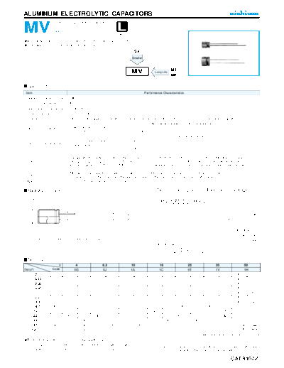 . Electronic Components Datasheets e-mv  . Electronic Components Datasheets Passive components capacitors Datasheets Nichicon e-mv.pdf