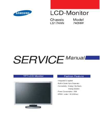 Samsung 740NW[13]  Samsung Monitor Monitor 740NW - 940NW 740NW 740NW[13].pdf