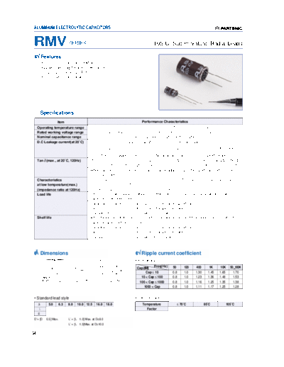 2004 Partsnic [radial thru-hole ] RMV Series  . Electronic Components Datasheets Passive components capacitors Daewoo-Parstnic 2004 Partsnic [radial thru-hole ] RMV Series.pdf