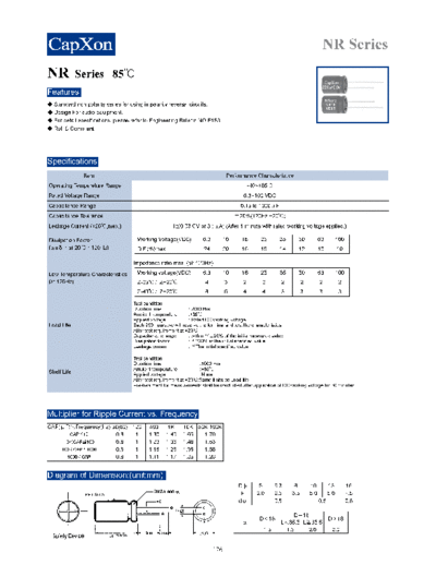 Capxon 2011-NR Series  . Electronic Components Datasheets Passive components capacitors Datasheets C Capxon 2011-NR Series.pdf