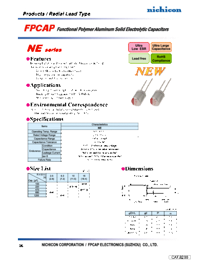 Polymer 2009fpcap catalog ne  . Electronic Components Datasheets Passive components capacitors Datasheets Nichicon Polymer 2009fpcap_catalog_ne.pdf