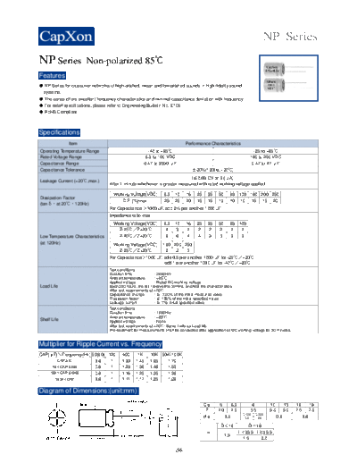 Capxon NP Series 1081370168  . Electronic Components Datasheets Passive components capacitors Datasheets C Capxon NP Series_1081370168.pdf