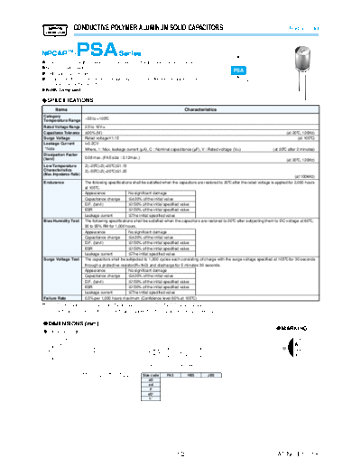 Polymer psa  . Electronic Components Datasheets Passive components capacitors Datasheets UCC Polymer psa.pdf