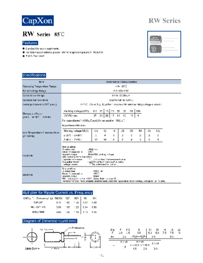 Capxon 2011-RW Series  . Electronic Components Datasheets Passive components capacitors Datasheets C Capxon 2011-RW Series.pdf