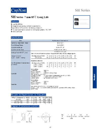 Capxon 2011-SH Series  . Electronic Components Datasheets Passive components capacitors Datasheets C Capxon 2011-SH Series.pdf