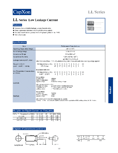 Capxon 2011-LL Series  . Electronic Components Datasheets Passive components capacitors Datasheets C Capxon 2011-LL Series.pdf