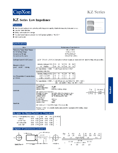 Capxon 2011-KZ Series  . Electronic Components Datasheets Passive components capacitors Datasheets C Capxon 2011-KZ Series.pdf