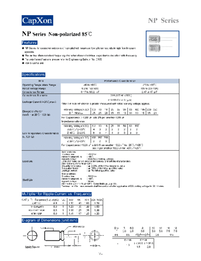 Capxon 2011-NP Series  . Electronic Components Datasheets Passive components capacitors Datasheets C Capxon 2011-NP Series.pdf