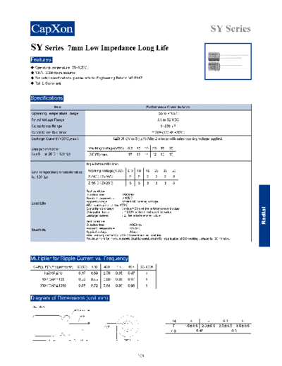 Capxon 2011-SY Series  . Electronic Components Datasheets Passive components capacitors Datasheets C Capxon 2011-SY Series.pdf