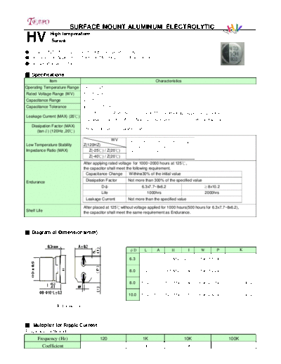 . Electronic Components Datasheets hv  . Electronic Components Datasheets Passive components capacitors CDD T Teapo hv.pdf