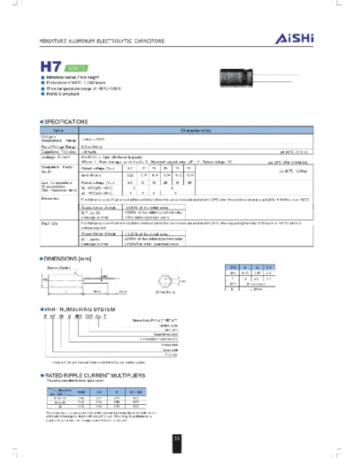 Aishi h7  . Electronic Components Datasheets Passive components capacitors Datasheets A Aishi h7.pdf