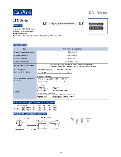 Capxon 2011-HY Series  . Electronic Components Datasheets Passive components capacitors Datasheets C Capxon 2011-HY Series.pdf