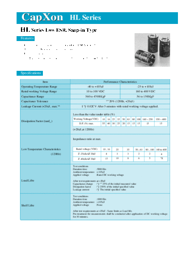 2003 hl  . Electronic Components Datasheets Passive components capacitors CDD C Capxon 2003 hl.pdf