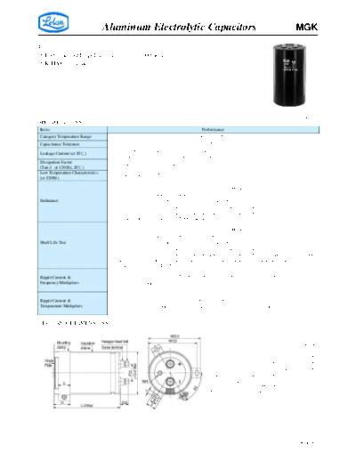 Aluminum Electrolytic Capacitors - Large Size MGK  . Electronic Components Datasheets Passive components capacitors CDD L Lelon Aluminum Electrolytic Capacitors - Large Size MGK.pdf