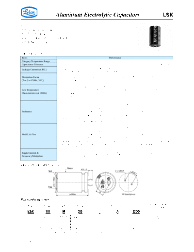 Aluminum Electrolytic Capacitors - Large Size LSK  . Electronic Components Datasheets Passive components capacitors CDD L Lelon Aluminum Electrolytic Capacitors - Large Size LSK.pdf