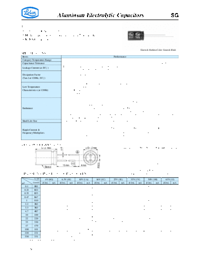 Aluminum Electrolytic Capacitors - Miniature SG  . Electronic Components Datasheets Passive components capacitors CDD L Lelon Aluminum Electrolytic Capacitors - Miniature SG.pdf