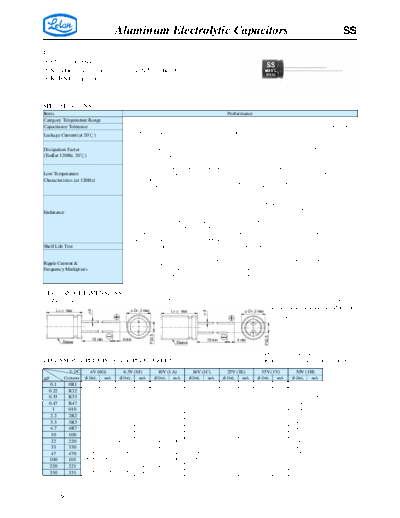 Aluminum Electrolytic Capacitors - Miniature SS  . Electronic Components Datasheets Passive components capacitors CDD L Lelon Aluminum Electrolytic Capacitors - Miniature SS.pdf