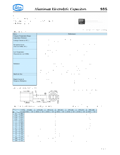 Aluminum Electrolytic Capacitors - Miniature SSG  . Electronic Components Datasheets Passive components capacitors CDD L Lelon Aluminum Electrolytic Capacitors - Miniature SSG.pdf