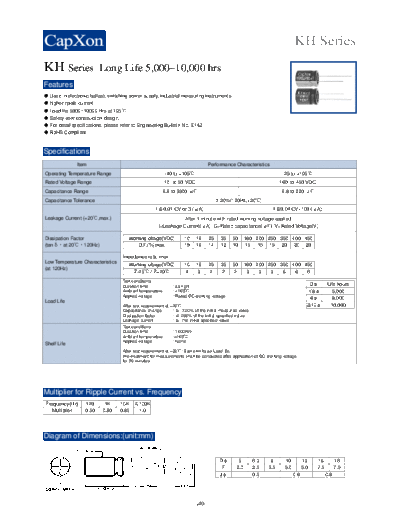 2010 KH Series 1729020251  . Electronic Components Datasheets Passive components capacitors CDD C Capxon 2010 KH Series_1729020251.pdf