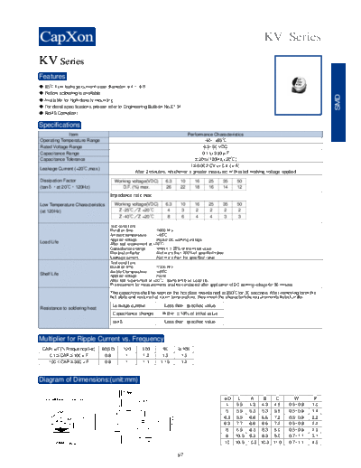 2010 KV Series  . Electronic Components Datasheets Passive components capacitors CDD C Capxon 2010 KV Series.pdf