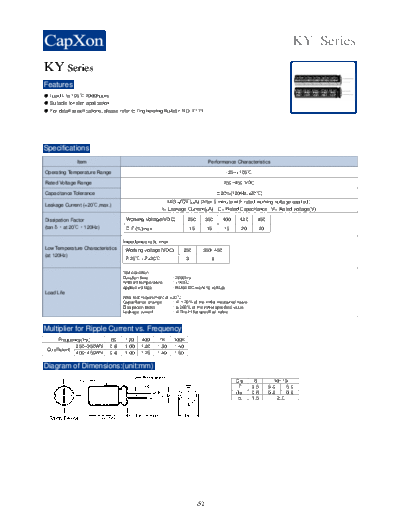 2010 KY Series 370960735  . Electronic Components Datasheets Passive components capacitors CDD C Capxon 2010 KY Series_370960735.pdf