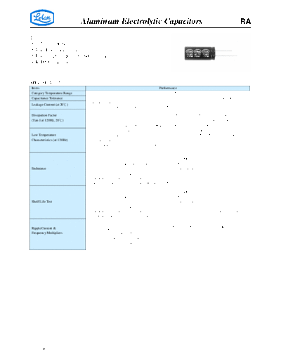 Aluminum Electrolytic Capacitors - STD and Low ESR RA  . Electronic Components Datasheets Passive components capacitors CDD L Lelon Aluminum Electrolytic Capacitors - STD and Low ESR RA.pdf