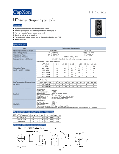 2010 HP Series 116595881  . Electronic Components Datasheets Passive components capacitors CDD C Capxon 2010 HP Series_116595881.pdf