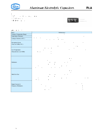 Aluminum Electrolytic Capacitors - STD and Low ESR RLA  . Electronic Components Datasheets Passive components capacitors CDD L Lelon Aluminum Electrolytic Capacitors - STD and Low ESR RLA.pdf