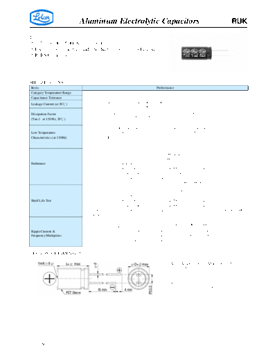 Aluminum Electrolytic Capacitors - STD and Low ESR RUK  . Electronic Components Datasheets Passive components capacitors CDD L Lelon Aluminum Electrolytic Capacitors - STD and Low ESR RUK.pdf