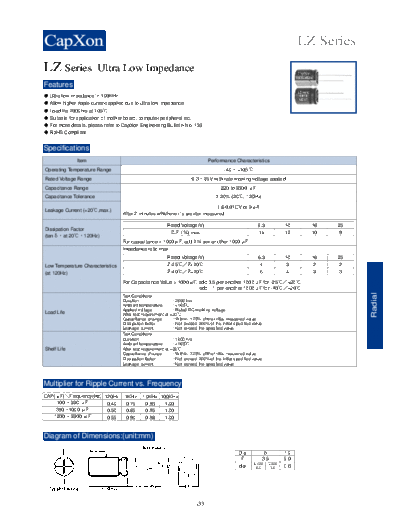 2010 LZ Series 595807286  . Electronic Components Datasheets Passive components capacitors CDD C Capxon 2010 LZ Series_595807286.pdf