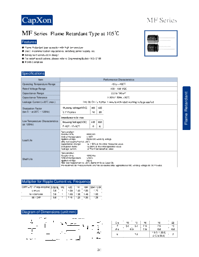 2010 MF Series 778779024  . Electronic Components Datasheets Passive components capacitors CDD C Capxon 2010 MF Series_778779024.pdf