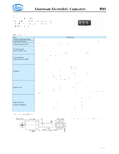 Aluminum Electrolytic Capacitors - STD and Low ESR RXY  . Electronic Components Datasheets Passive components capacitors CDD L Lelon Aluminum Electrolytic Capacitors - STD and Low ESR RXY.pdf