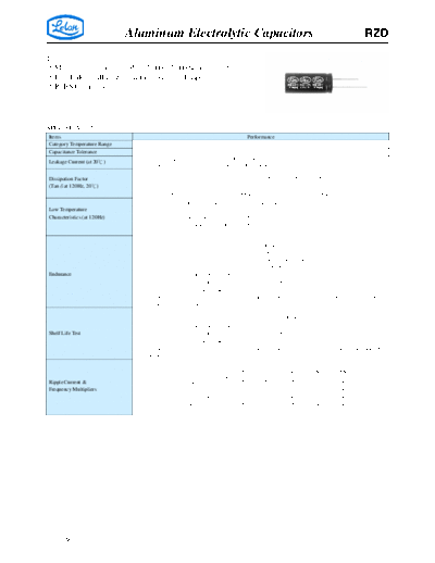 Aluminum Electrolytic Capacitors - STD and Low ESR RZD  . Electronic Components Datasheets Passive components capacitors CDD L Lelon Aluminum Electrolytic Capacitors - STD and Low ESR RZD.pdf