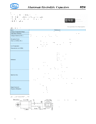 Aluminum Electrolytic Capacitors - STD and Low ESR RZW  . Electronic Components Datasheets Passive components capacitors CDD L Lelon Aluminum Electrolytic Capacitors - STD and Low ESR RZW.pdf