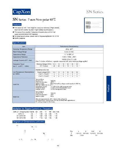 2010 SN Series 1985128025  . Electronic Components Datasheets Passive components capacitors CDD C Capxon 2010 SN Series_1985128025.pdf