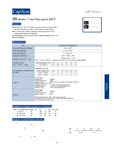 2010 SB Series 911034882  . Electronic Components Datasheets Passive components capacitors CDD C Capxon 2010 SB Series_911034882.pdf